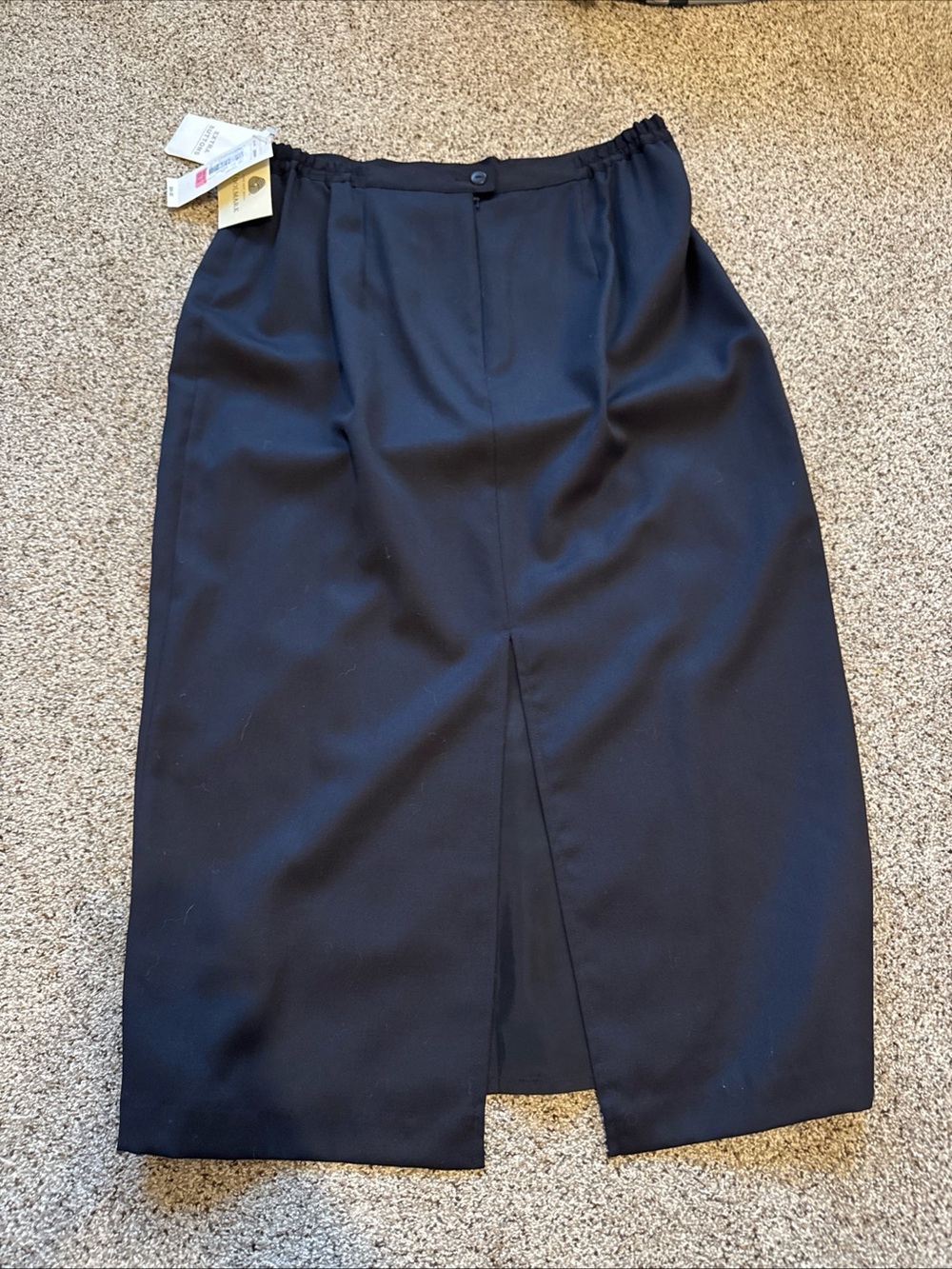 Woolmark Classic Black A-Line Skirt with Front Vent size 16